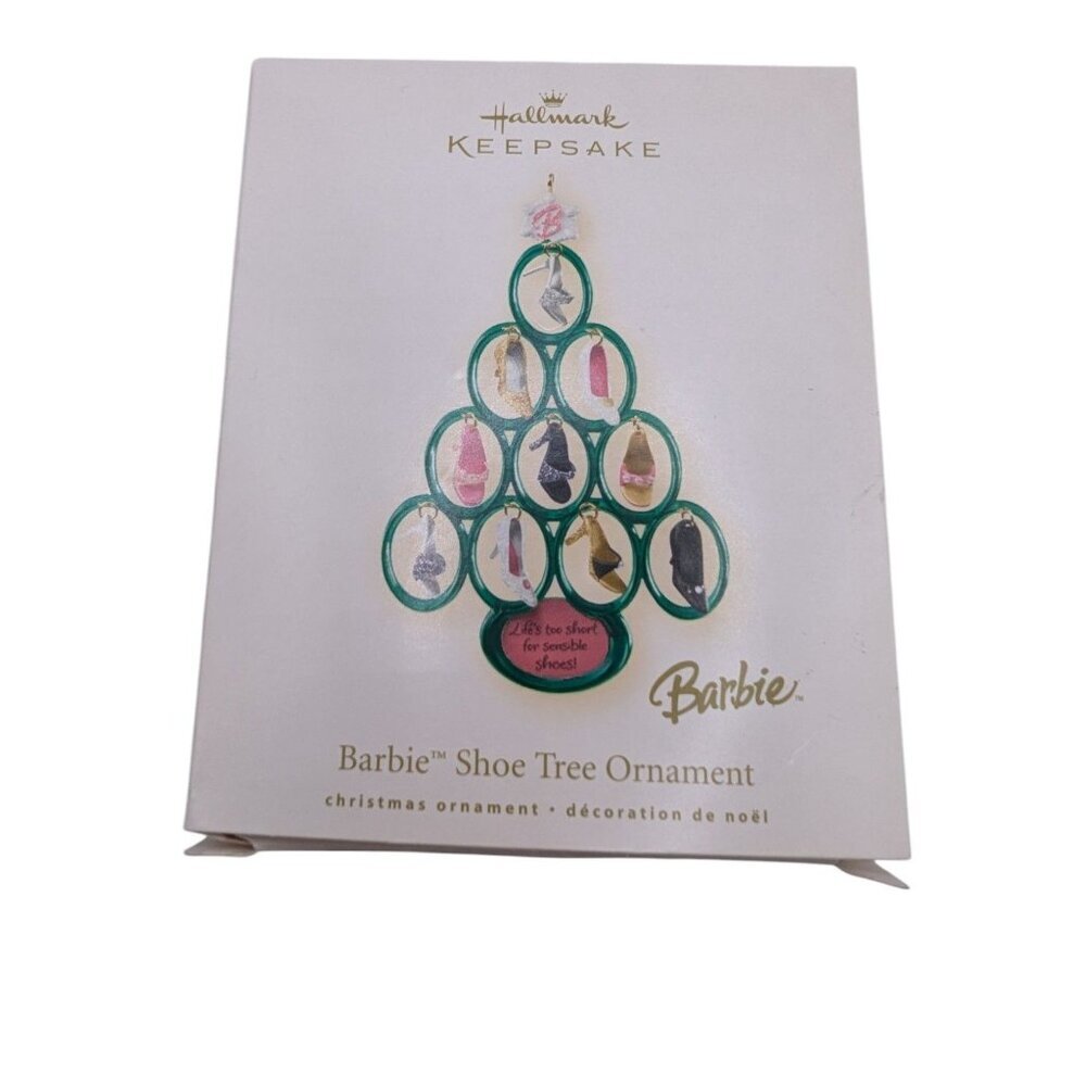 Hallmark Keepsake Barbie Shoe Tree Ornament 2008 Christmas Decoration With Stand